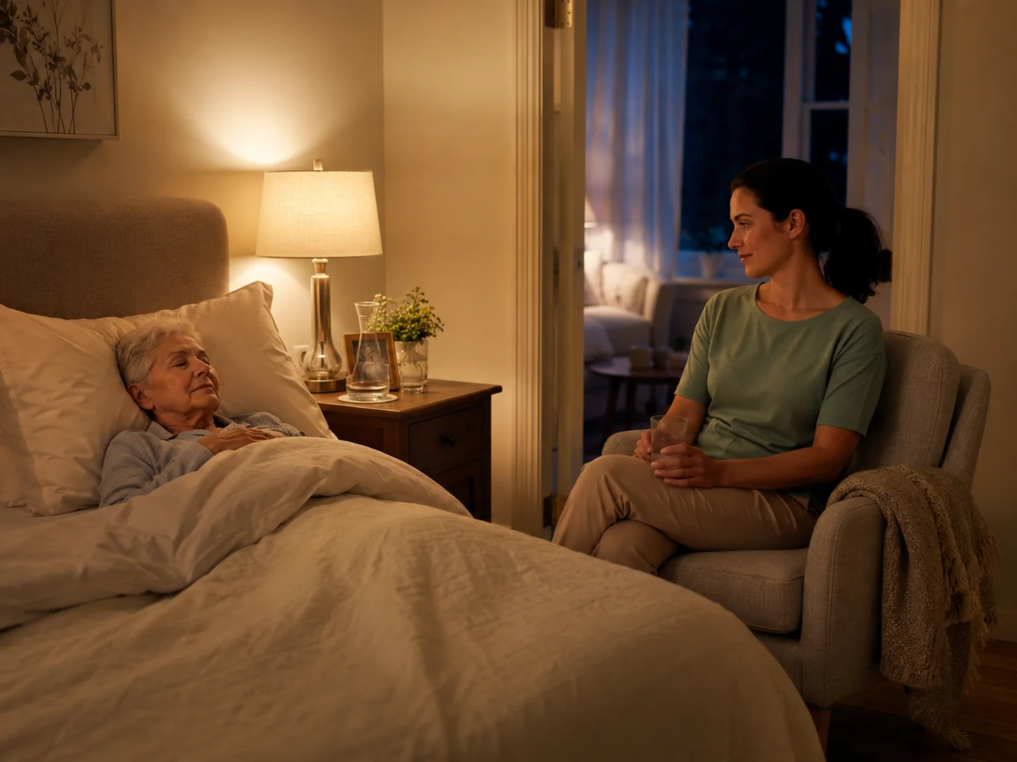 Heartside Care worker providing attentive overnight support